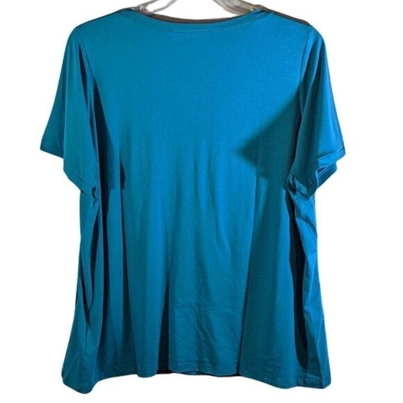 🆕NWT BOB MACKIE WEARABLE ART SEQUIN KNIT LINED TOP TEAL - XL - Picture 8 of 8